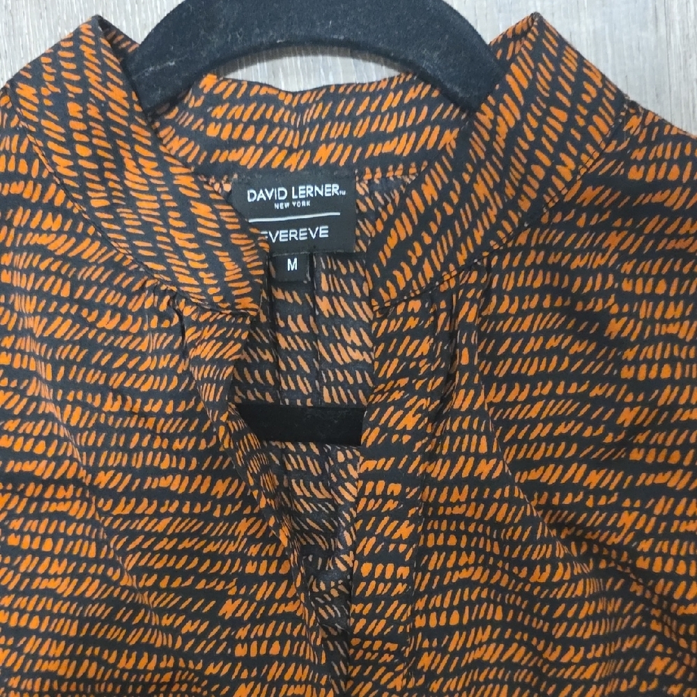 Everlene & David Lerner Mandarin Collar Button Down Tunic Blouse - Picture 6 of 16